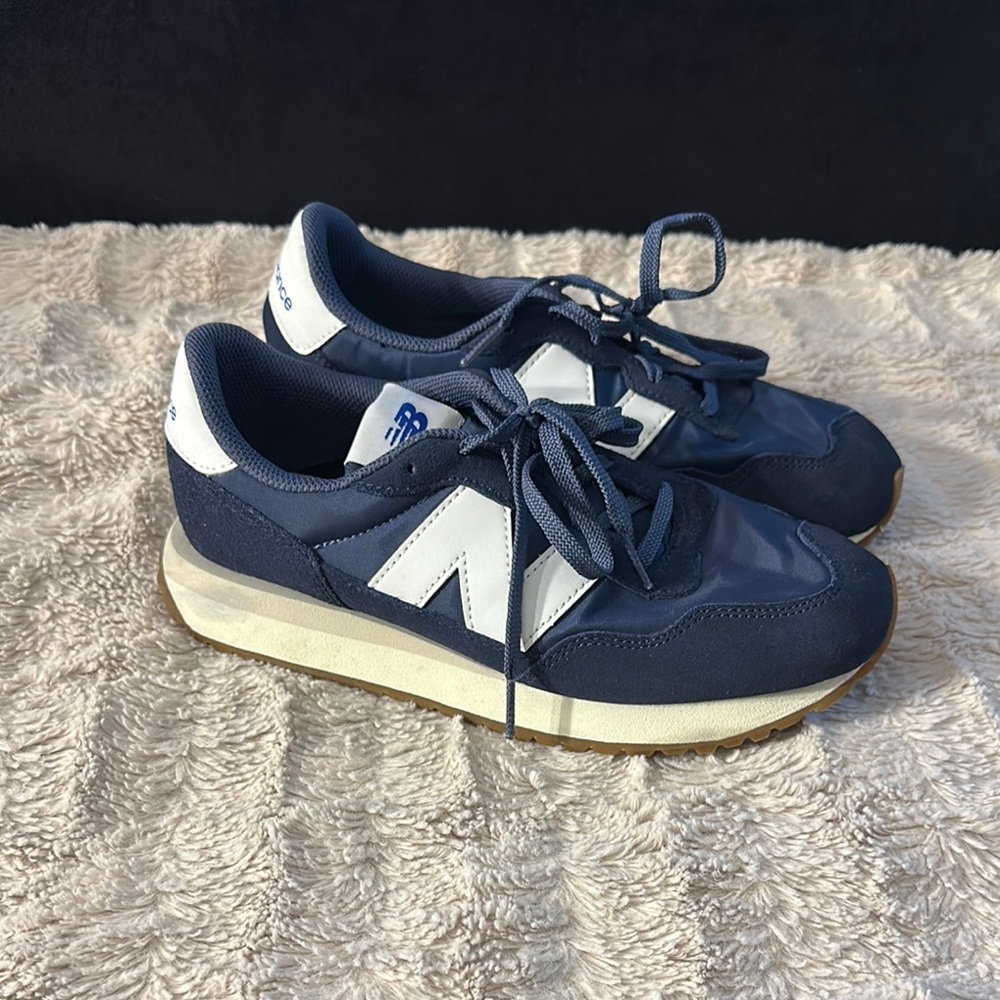 New Balance Navy and White Sneakers